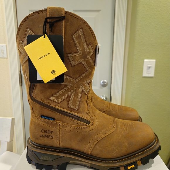CODY JAMES DECIMATOR ASE7 WESTERN WORK BOOTS SOFT TOE BCJ0WSPW25 MEN'S SIZE 9 D - Picture 3 of 10